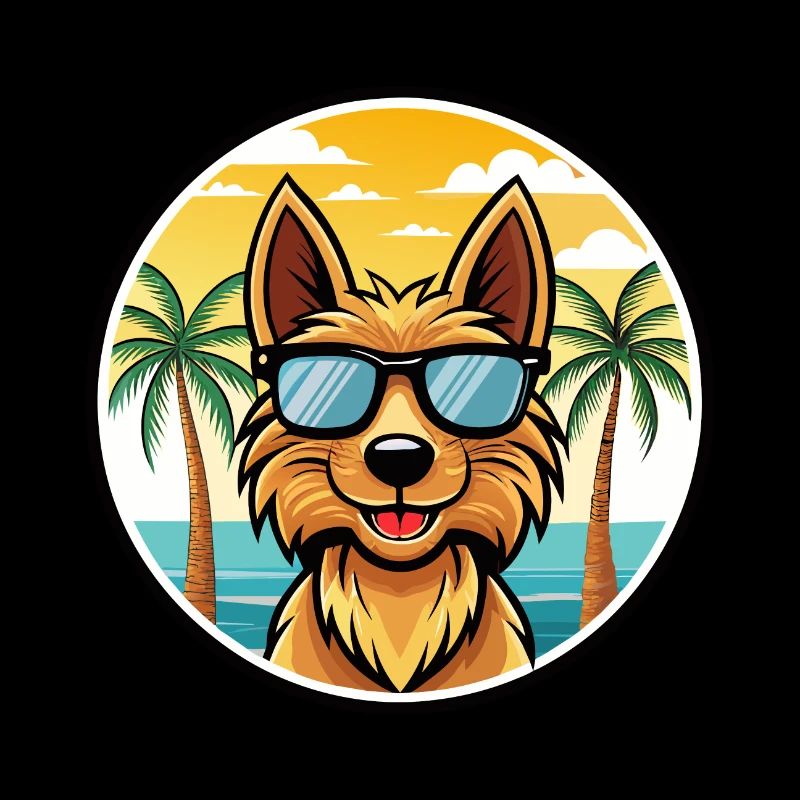 Lunettes de soleil de dessin animé de race de chien Terrier australien