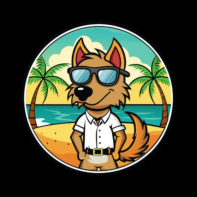 Polnische Jagdhunderasse Cartoon Sonnenbrille Strand