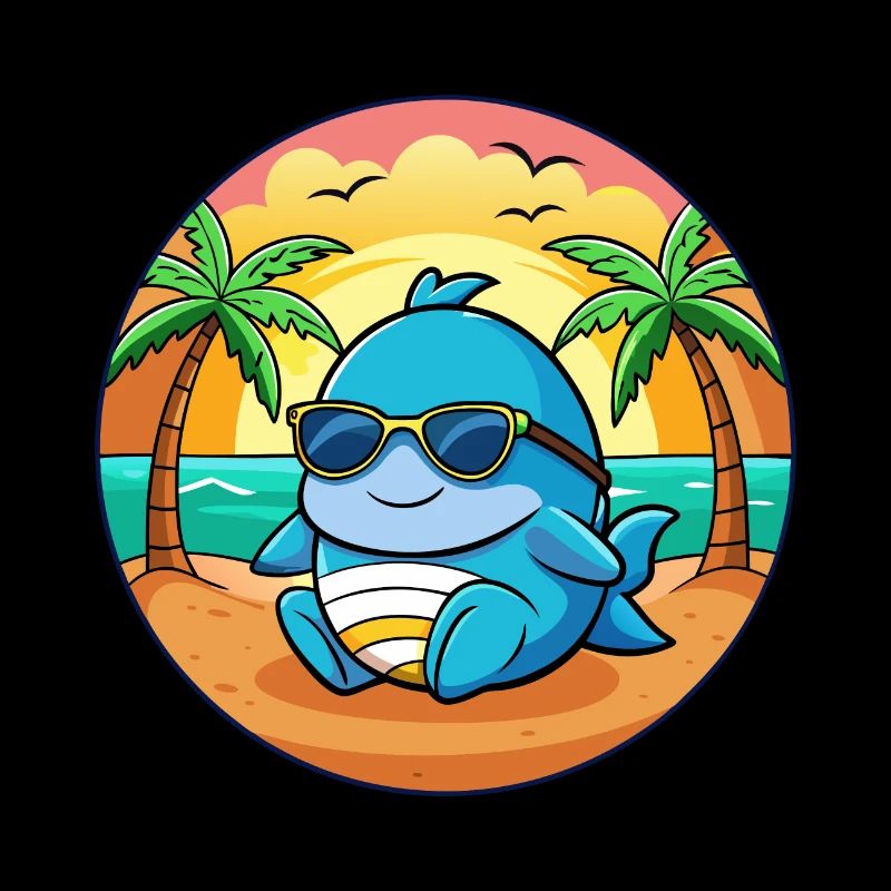 Lunettes de soleil de plage d’été de dessin animé drôle de baleine