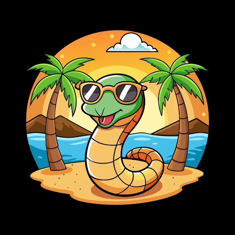Lunettes de soleil de plage d’été de dessin animé drôle de serpent