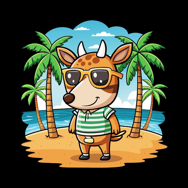 Okapi Funny Cartoon Summer Beach Sunglasses