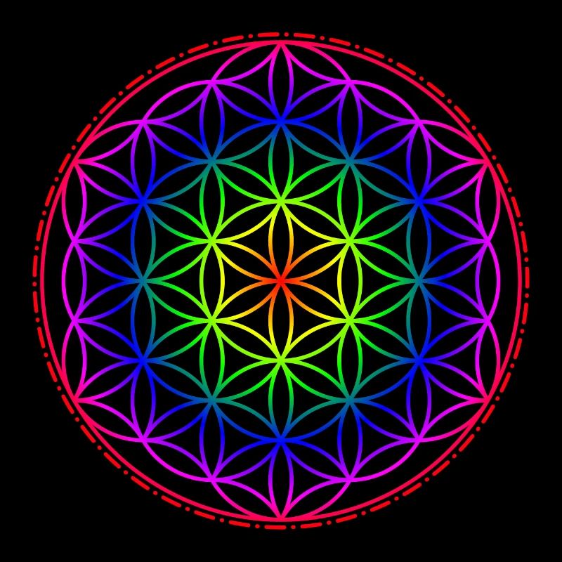 Fleur de vie arc-en-ciel