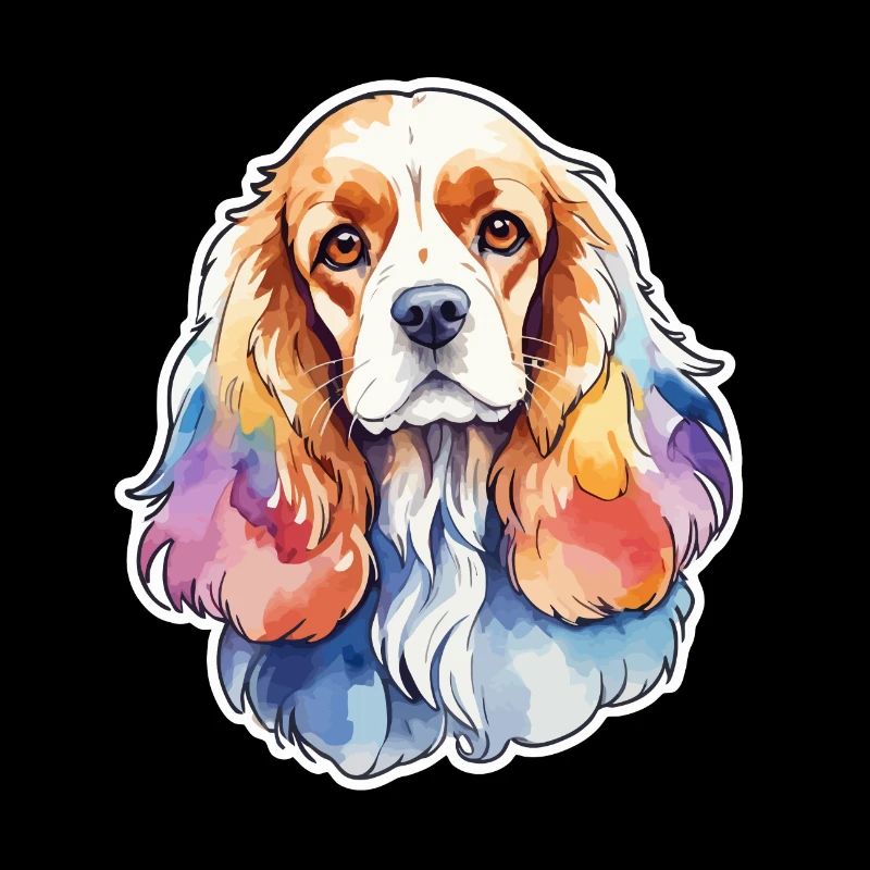 American Cocker Spaniel Wasserfarben