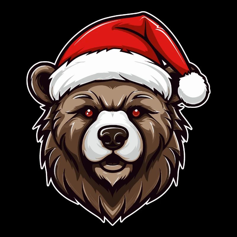 Christmas teddy bear in a bad mood