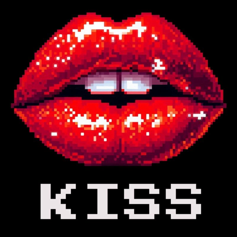 Lèvres rouges, baiser