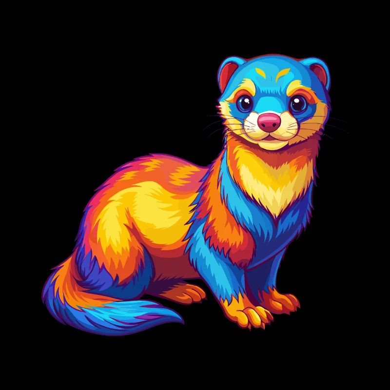 Frettchen Bunte Kawaii Cartoon Figur Clipart
