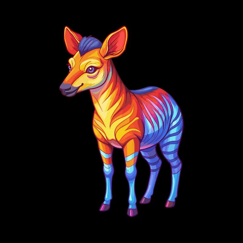 Okapi Bunte Kawaii Cartoon Figur Clipart