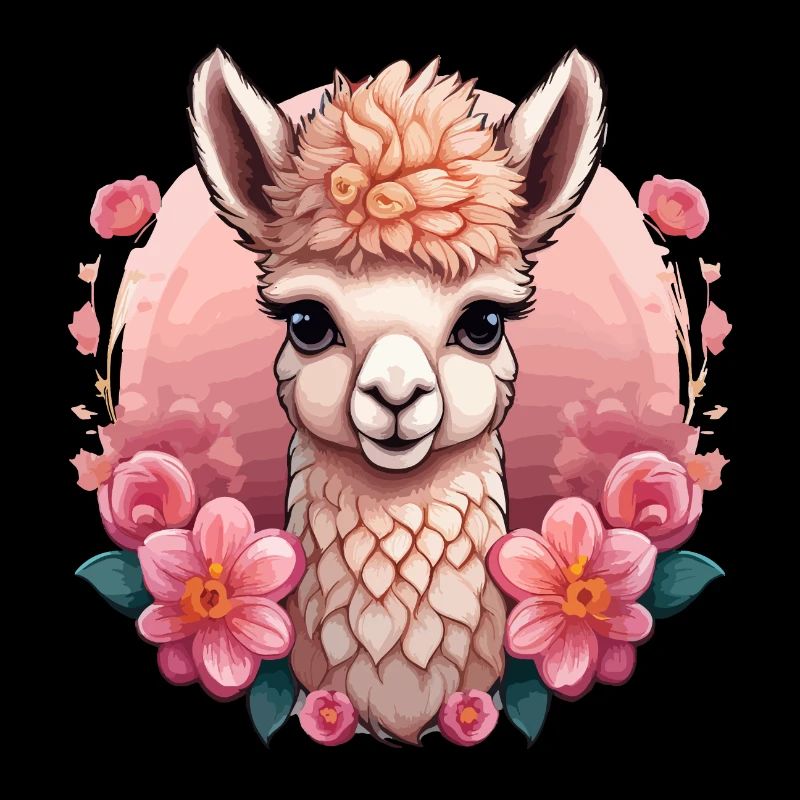 Alpaga doux aux fleurs