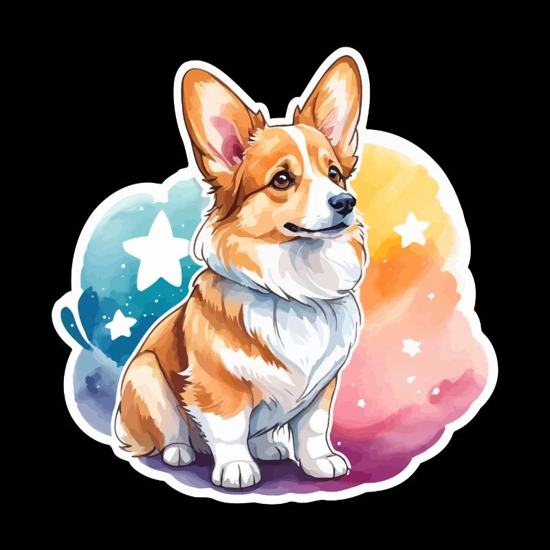 Welsh Corgi Pembroke Aquarelle