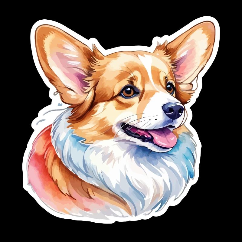 Welsh Corgi Pembroke Aquarelle