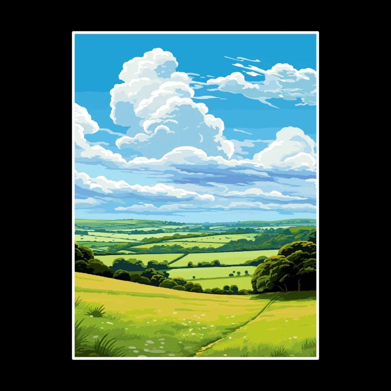 Cranborne Chase Aonb Affiche de voyage Souvenir WPA