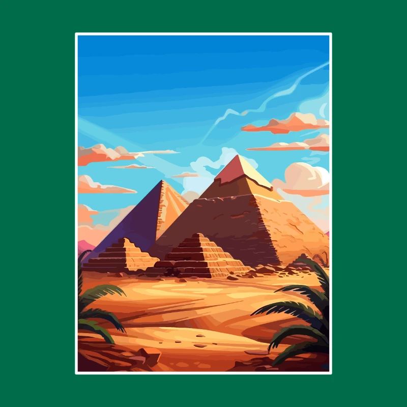 Le Caire, Égypte, Grandes Pyramides De Gizeh, Affiche De Voyage