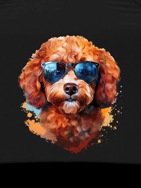 Small poodle with sunglasses