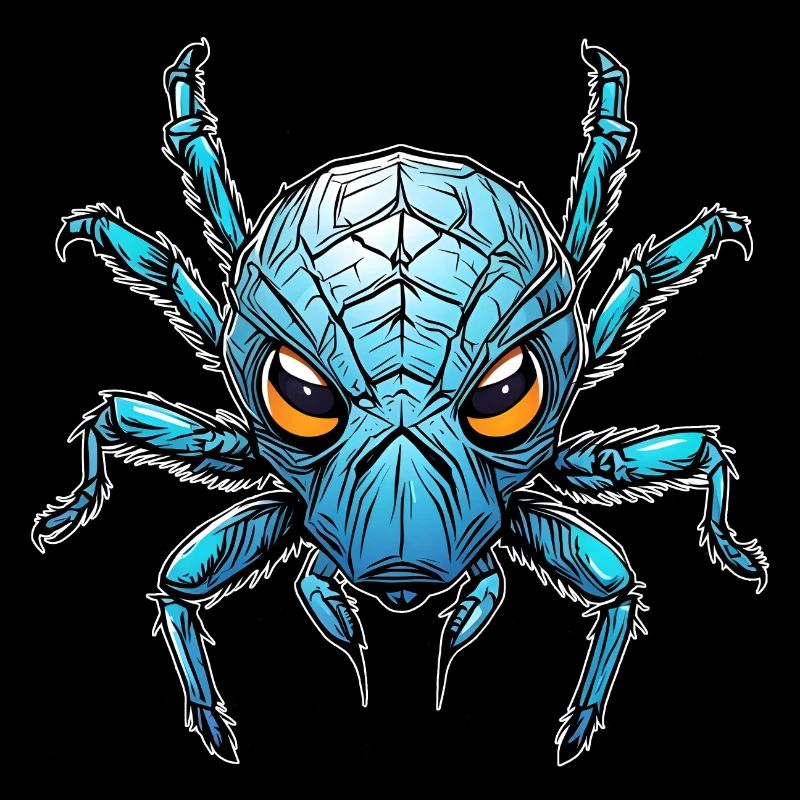 Eine beeindruckende blaue Spinne