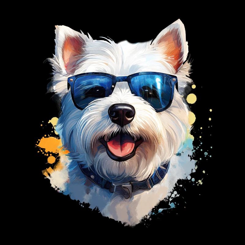 Westie avec lunettes de soleil