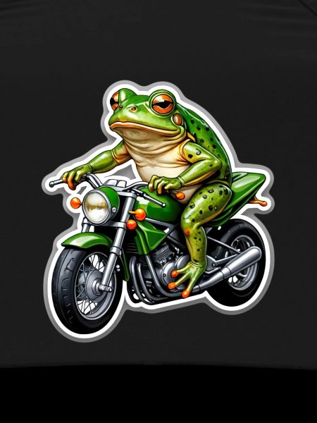 Frog on motorcycle