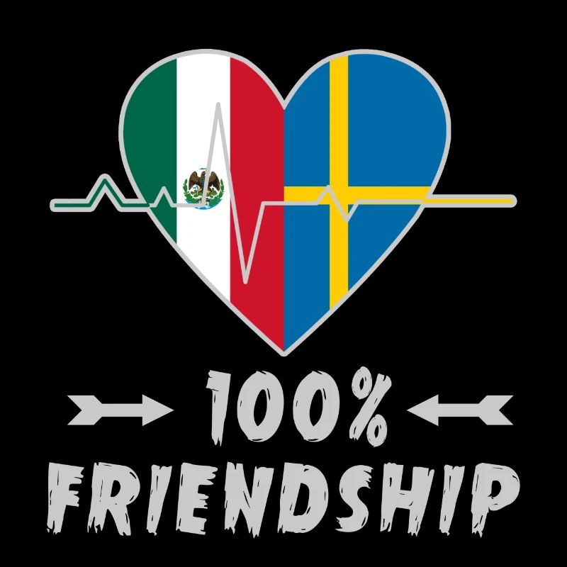 Mexiko und Schweden 100% Freundschaft