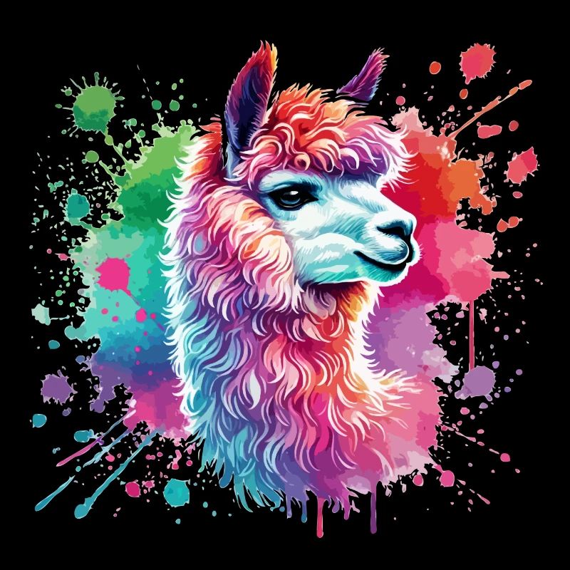 Lama, Alpaka Aquarell