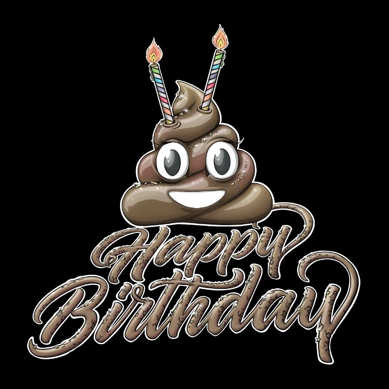 Alles Gute zum Geburtstag Kacke mit zwei Kerzen