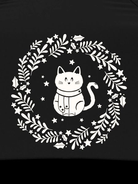 Weihnachtskranz mit süßer Katze