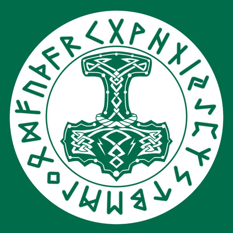 Runes circulaires de Mjöllnir blanches