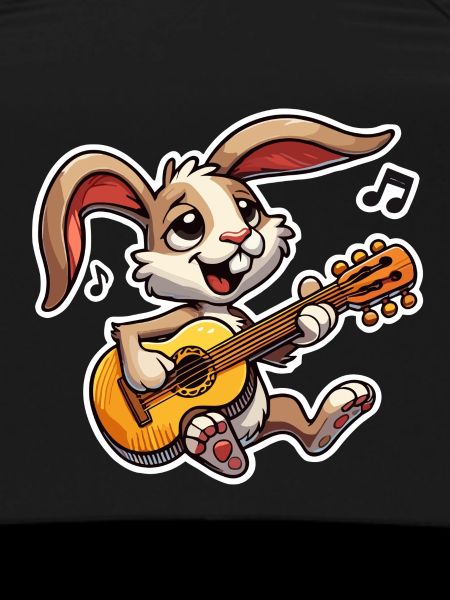 Rabbit plays guitar