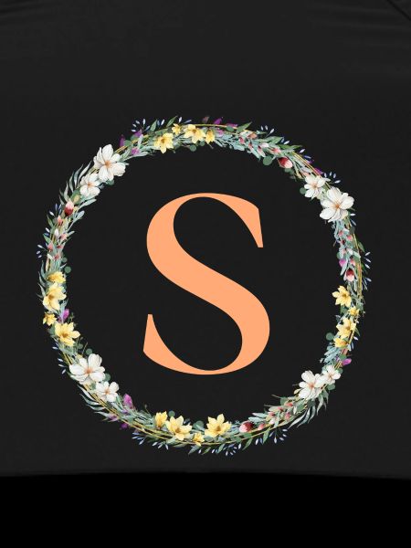 S Monogram, Flower Wreath, Personalizable