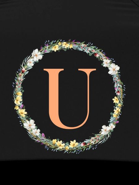 U Monogram, Flower Wreath, Personalizable