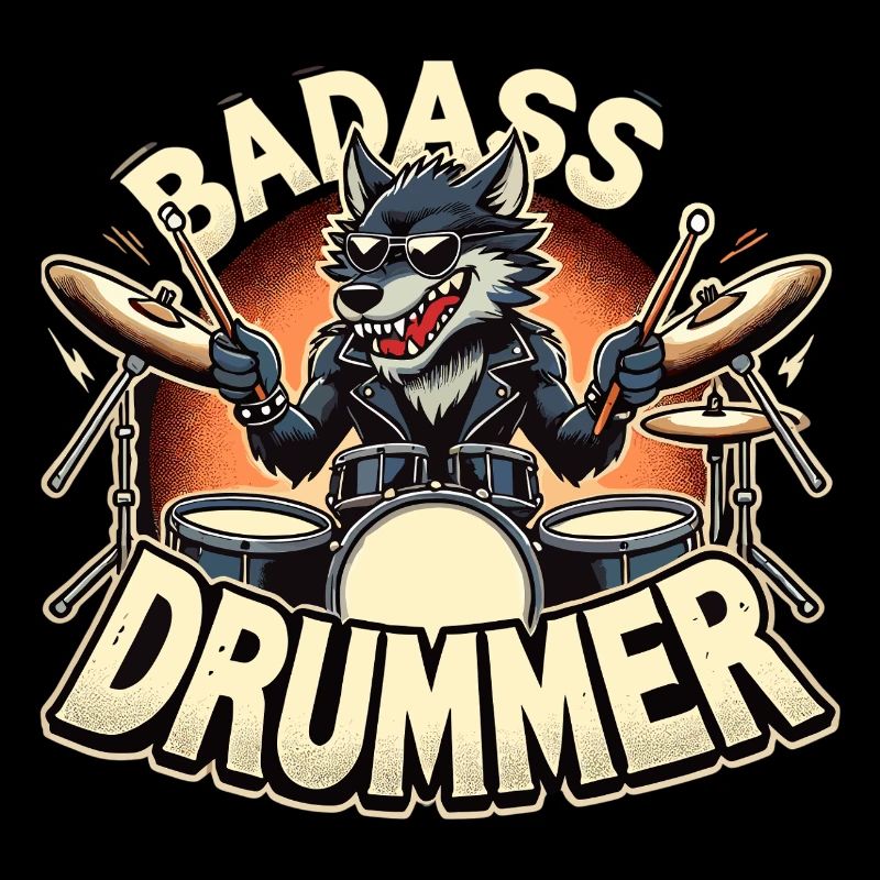 Tough Drummer Wolf Cool Gift