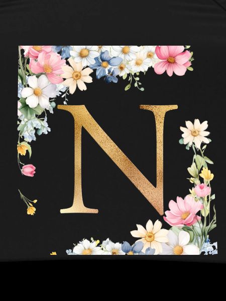 N Monogramm, Floral, personalisierbar