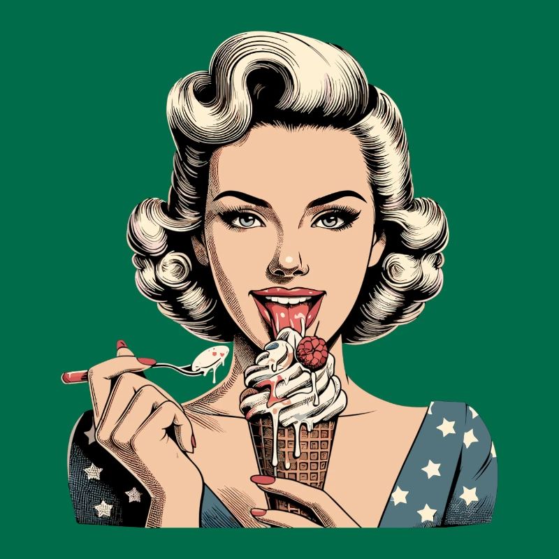 Pin Up Retro Rockabilly Eiscreme Softeis Geschenk