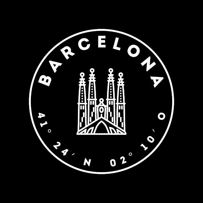 Barcelone avec sa cathédrale et ses coordonnées