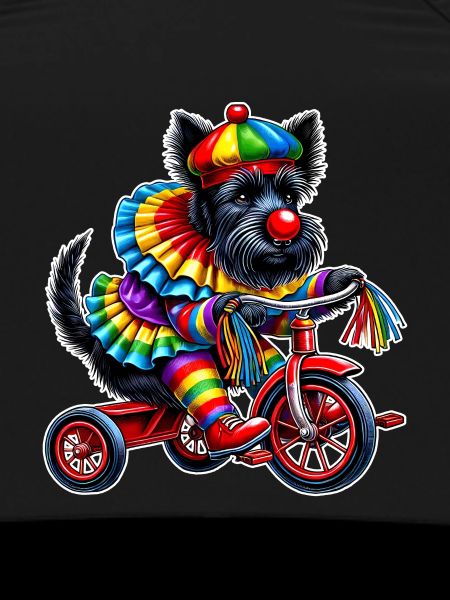 Clown Terrier on Tricycle