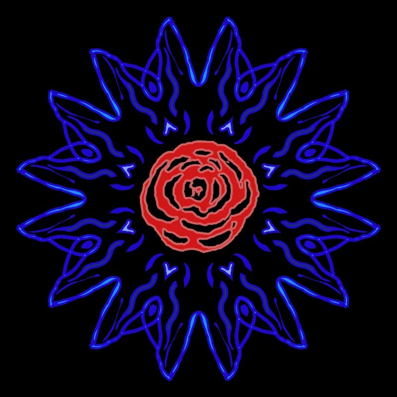 Rose dans le soleil bleu