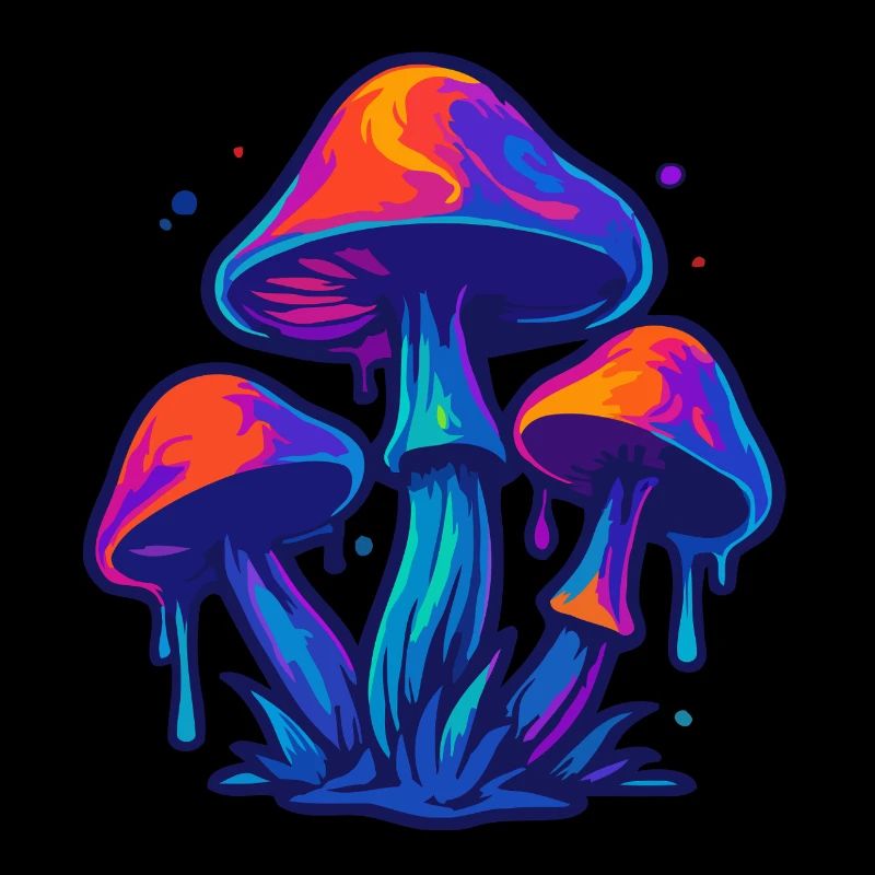 Neon mushroom group
