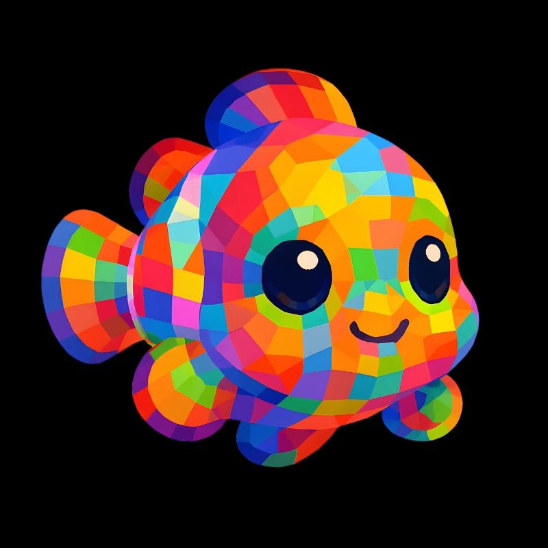 WPAP Polygon Style Animaux Kawaii Bébé Clownfish