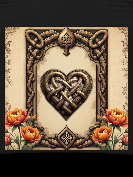 Celtic Heart Linked with Flowers