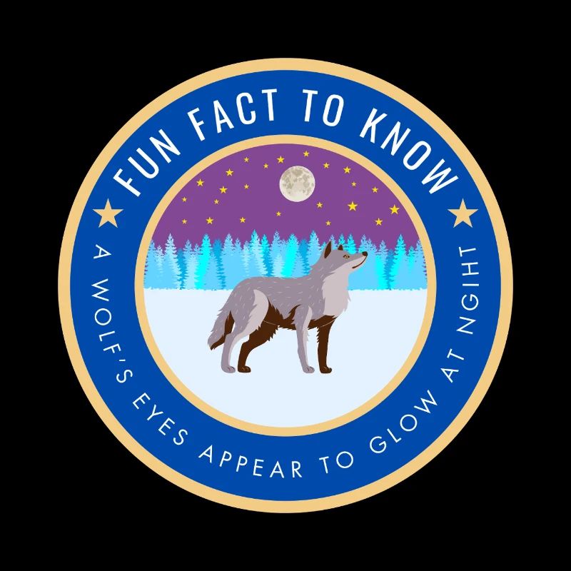A wolf's eyes appear to glow at night