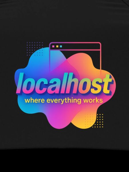 Localhost Buntes Grafik-T-Shirt für Entwickler