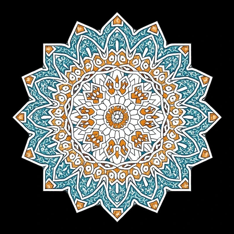 Mandala persan – Bleu et or