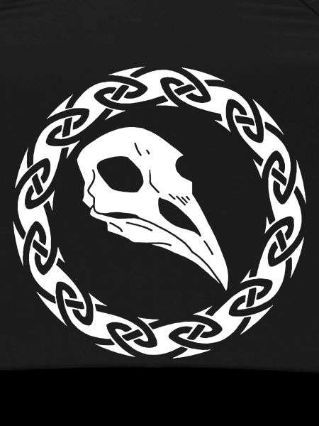 White Viking Raven Skull