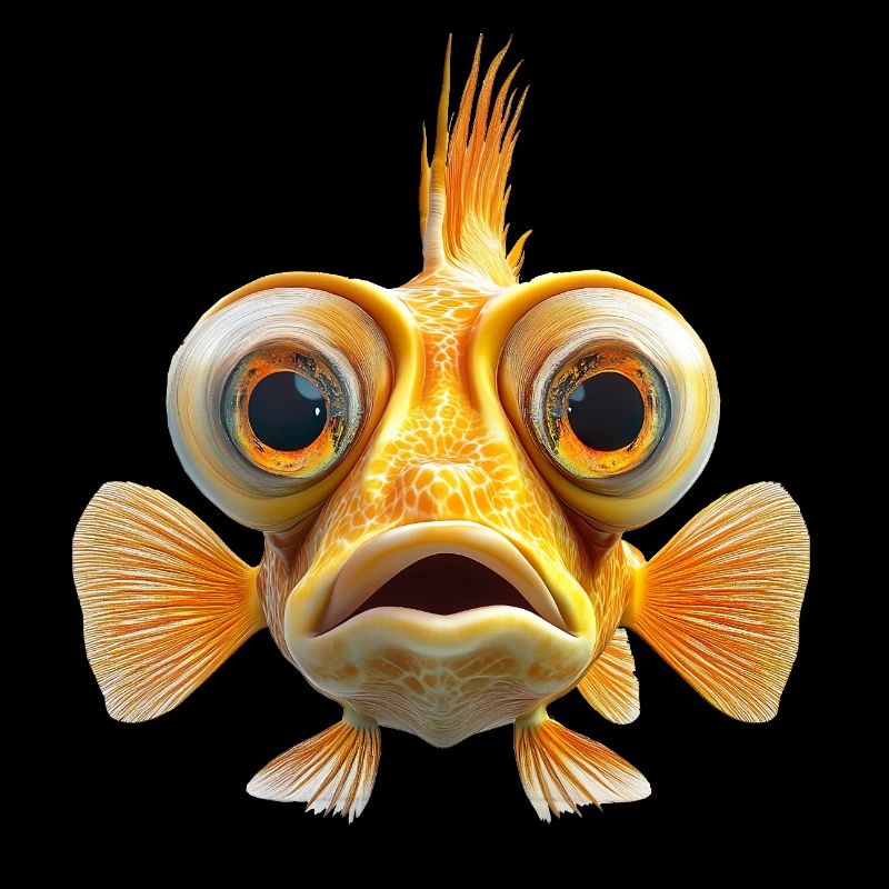 Fish face with big eyes