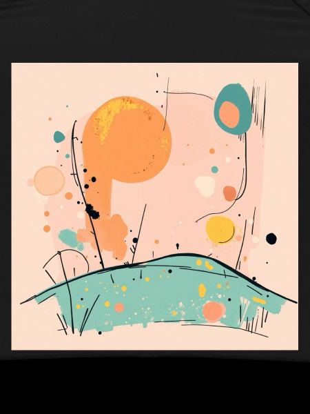 Abstract sun and landscape illustration