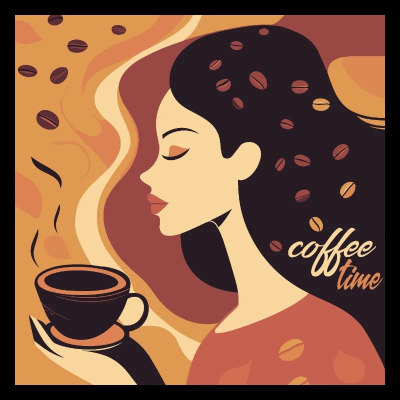 Affiche vintage de style rétro café