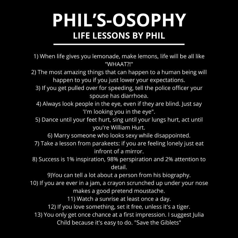 Phil’s Osophy : Leçons de vie par Phil PHIL OSOPHY