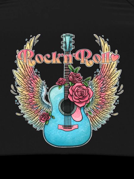 Blue Guitar Wings Roses Rock’n’Roll
