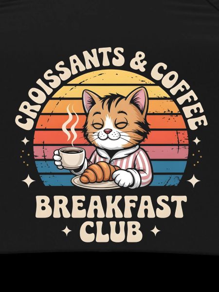 Cat Retro Coffee Breakfast
