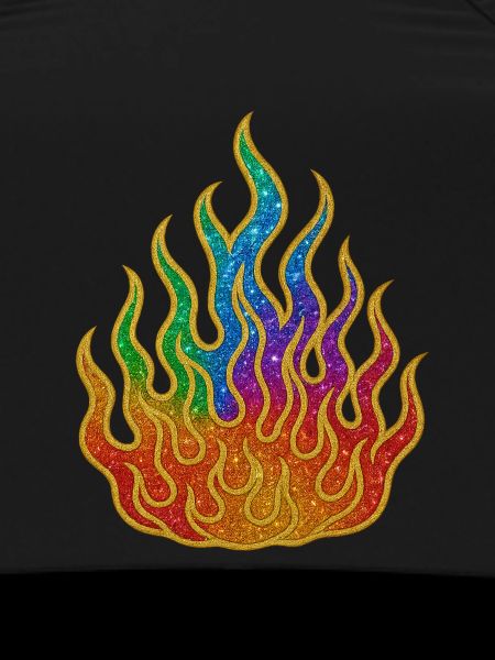 Rainbow Fire Glitter Flame