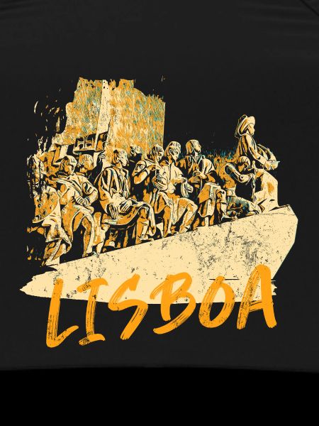 Monument Découvertes Lisbonne illustration ocre