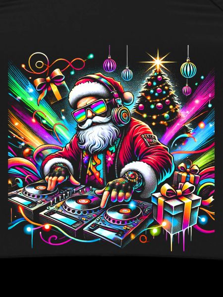 Neon Santa DJ Christmas Pulse